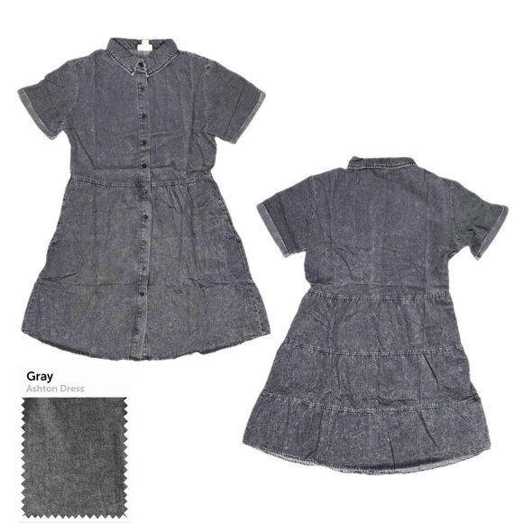 BRAND NEW LuLaRoe Ashton Denim Dress Gray - Pick a size - Picture 1 of 2